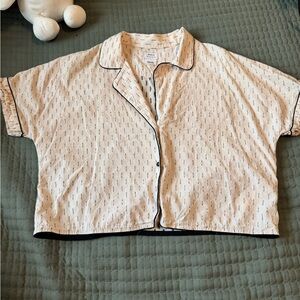 RVCA Cream and Black Patterned Shirt
